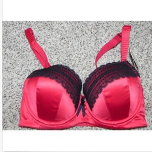 Affinitas Red and Black Lace Bra